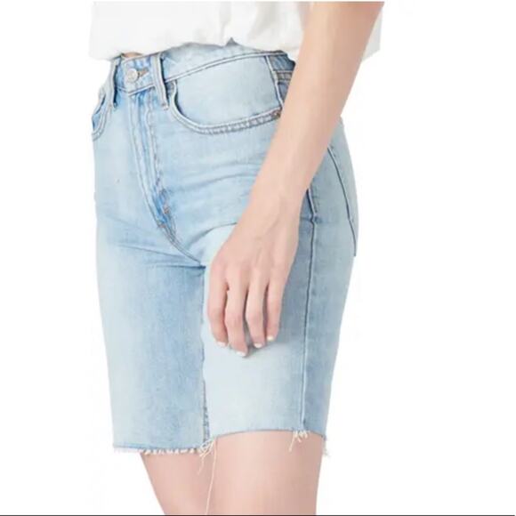Lucky Brand Jean Shorts NWT Bermuda Denim High Rise Raw Hem Light Wash 30/10 - Picture 3 of 4